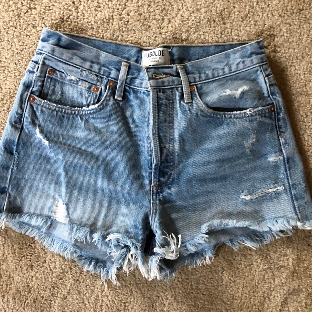 AGOLDE Parker Distressed Denim Short size 27